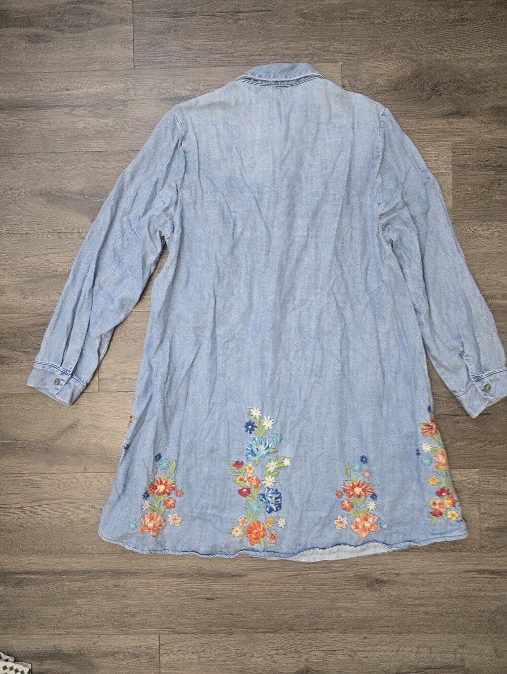 Driftwood Scottie Tencel Embroidered Shirtdress Size XL boho Loose Fit - Picture 4 of 11